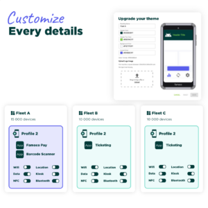 Famoco device management platform customization and settings features
