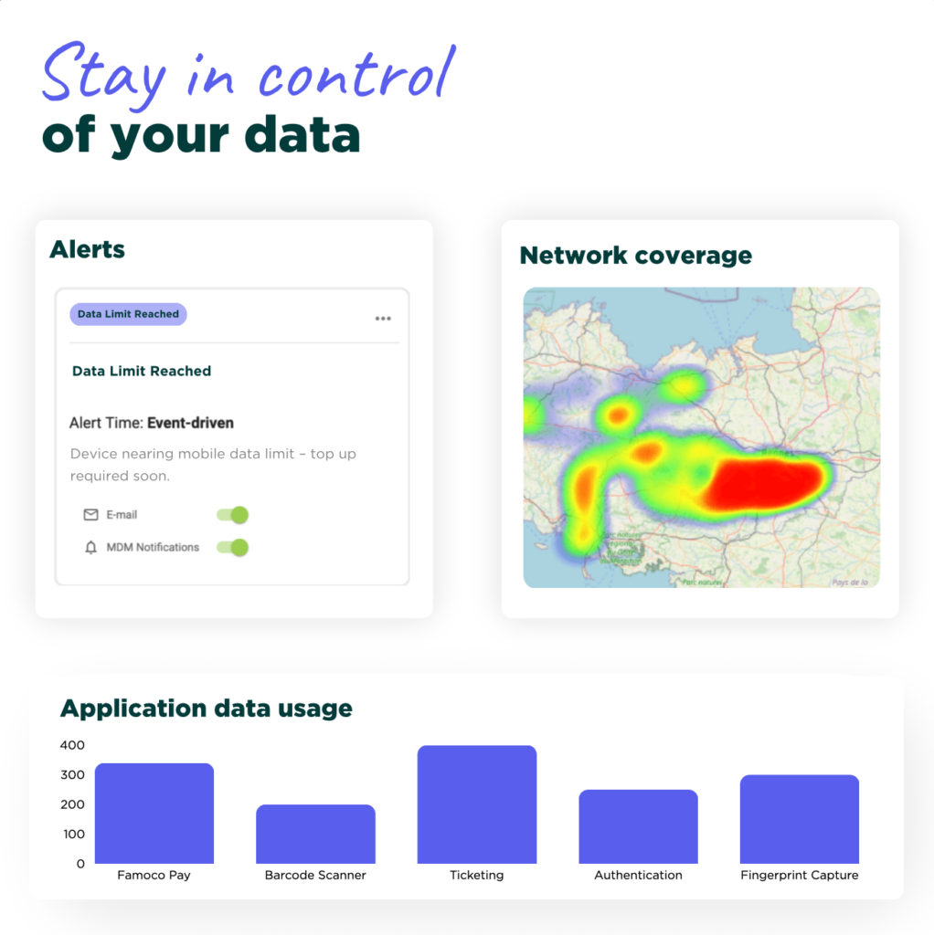 Famoco Connect Dashboard to control mobile data usage