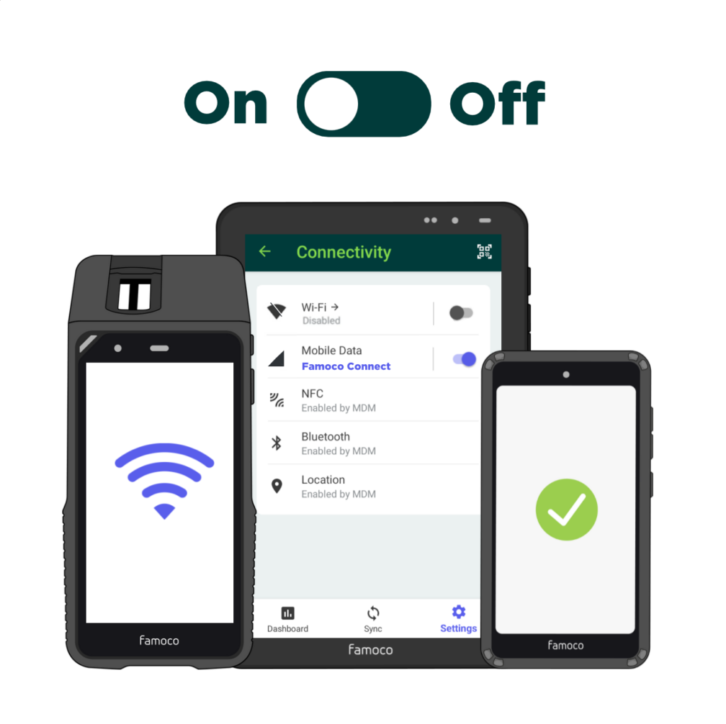 Famoco Connect setting to power it on