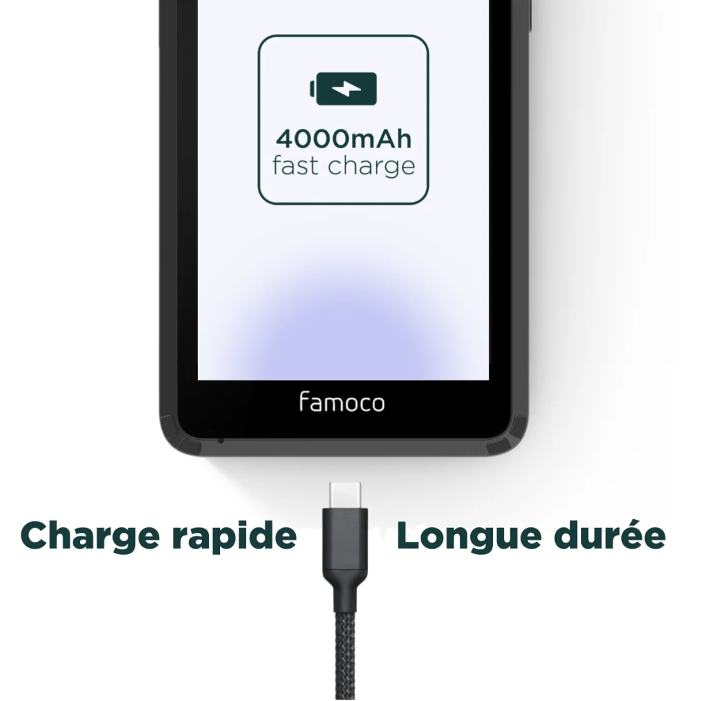 Famoco Tap&Go Batterie 4000mAh, disponible en charge rapide
